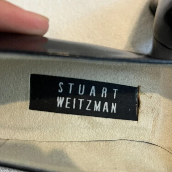 STUART WEITZMAN Womens Black Pumps 6.5 S SPAIN Square Toe Heels Leather Classic - Picture 9 of 10